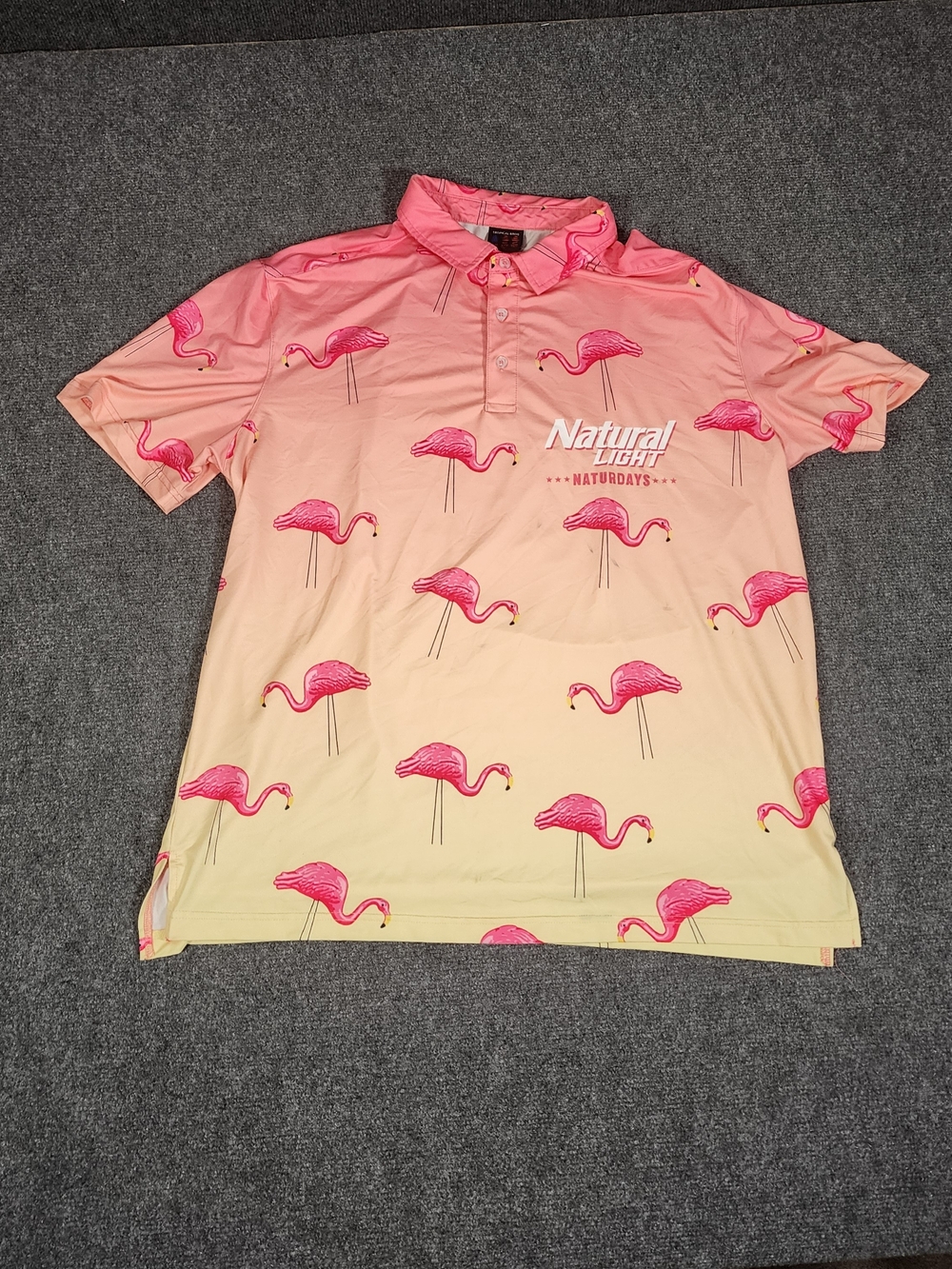 Natural Light Flamingo Gradient Polo Shirt - Pink/Peach